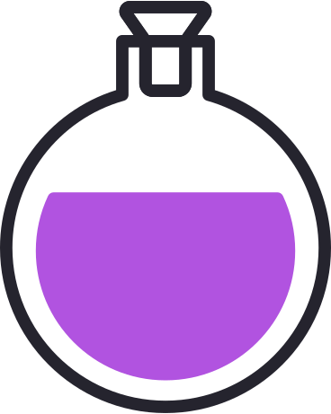 round flask with purple liquid PNG, SVG