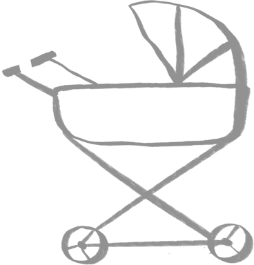 gray stroller PNG, SVG
