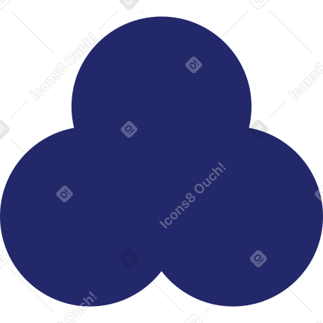 trefoil dark blue PNG, SVG