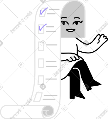 Character with a list-head PNG, SVG