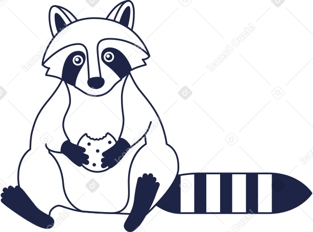 raccoon line PNG, SVG