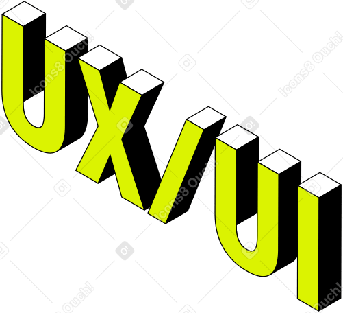 Надпись ux-ui текст в PNG, SVG