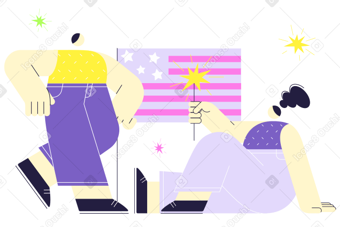 Happy 4th of July!	 Illustration in PNG, SVG