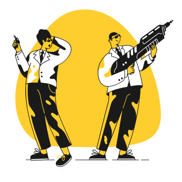 Cool security guards with weapons PNG, SVG