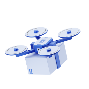 Package getting delivered by a drone animated illustration in GIF, Lottie (JSON), AE
