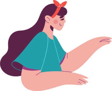 half of girl in green t-shirt with an outstretched arm PNG, SVG