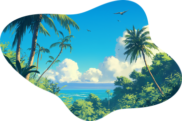 ヤシの木の背景のある風景 PNG、SVG