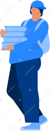 student with backpack in cap with stack of books Illustration in PNG, SVG