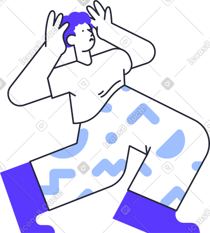 shocked man with hands on his head PNG, SVG