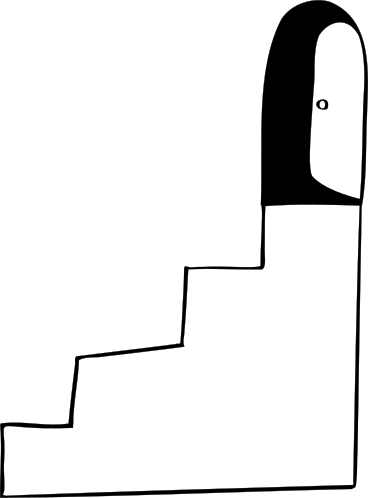 staircase with an open door PNG, SVG