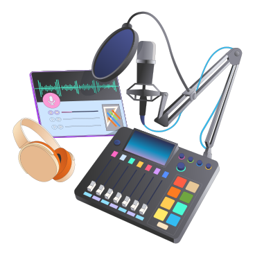 Équipement de podcast pour studio d'enregistrement PNG, SVG
