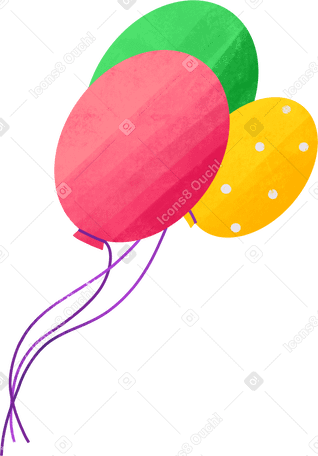 three air balloons Illustration in PNG, SVG