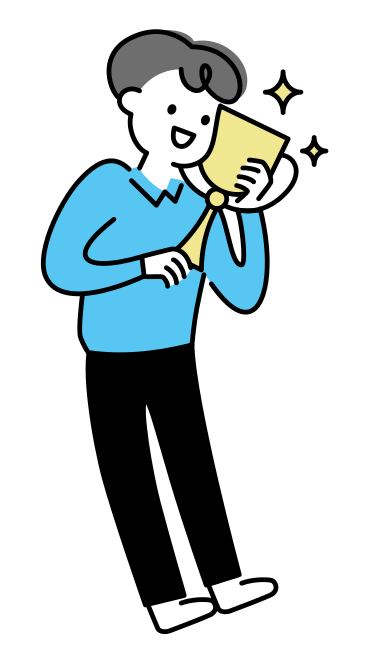 Young man hugging a prize cup PNG, SVG