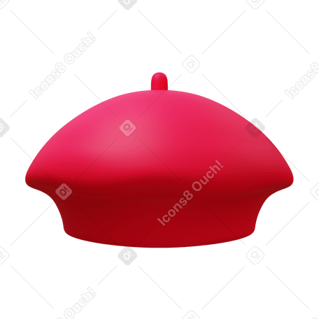 3D beret Illustration in PNG, SVG