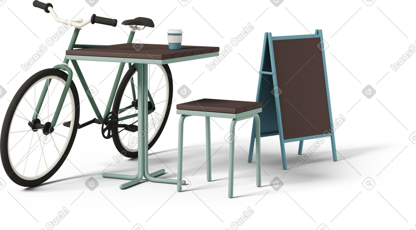 3D street cafe PNG, SVG