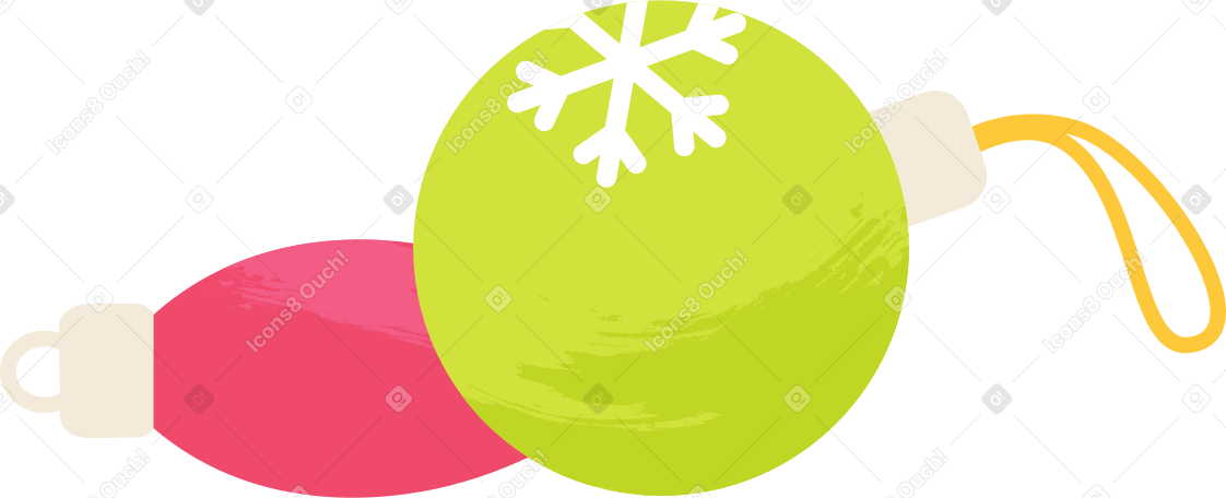two christmas balls Illustration in PNG, SVG