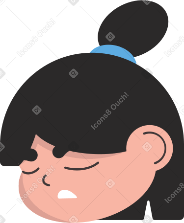 sad head of a woman Illustration in PNG, SVG