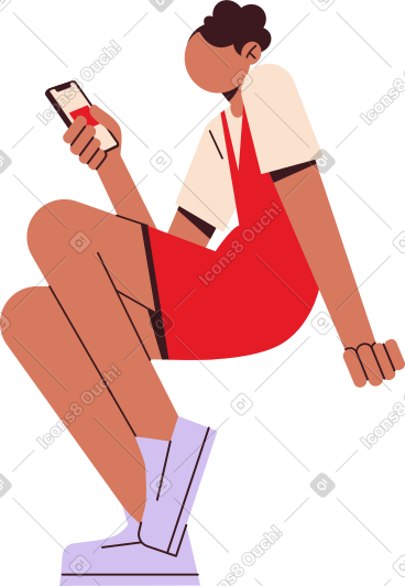 有手机的年轻女子 PNG, SVG