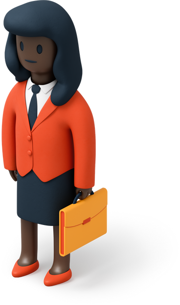 Black office woman with briefcase PNG, SVG