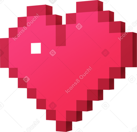 red pixel heart PNG、SVG