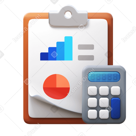 3D accounting PNG, SVG