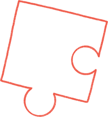 Red linear puzzle PNG, SVG