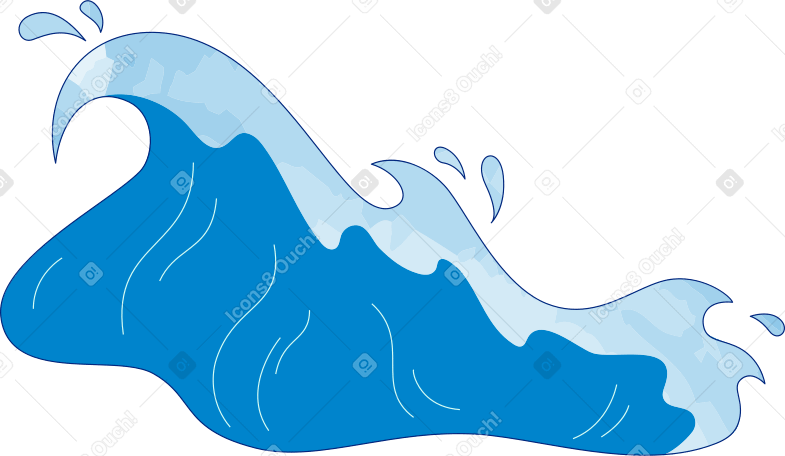 sea wave Illustration in PNG, SVG