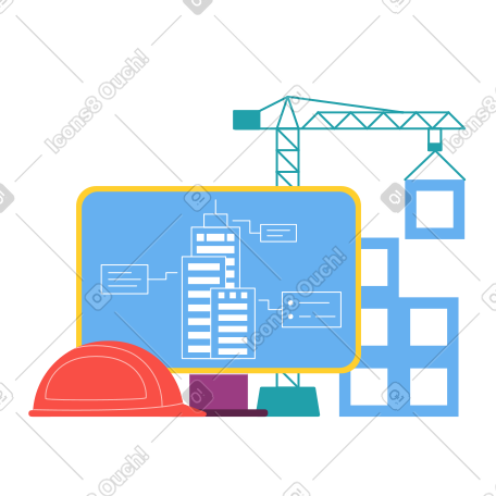 计算机上的建筑施工和建筑规划 PNG, SVG