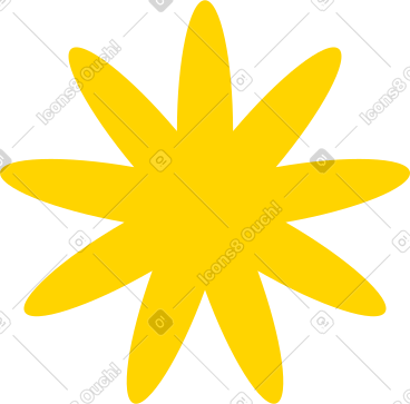 黄色花朵的形状 PNG, SVG