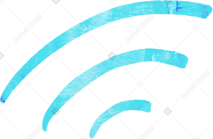 blue wifi lines PNG, SVG