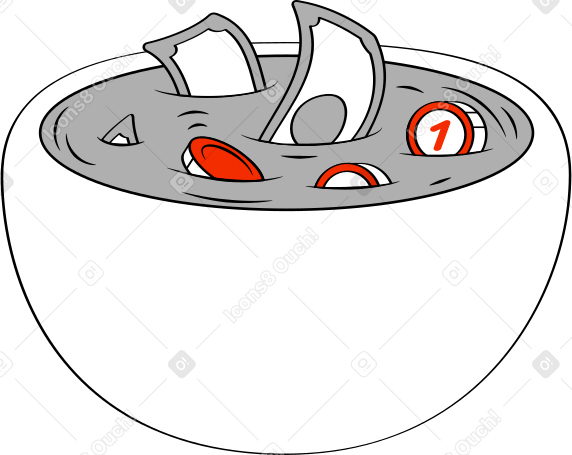 pot with money Illustration in PNG, SVG