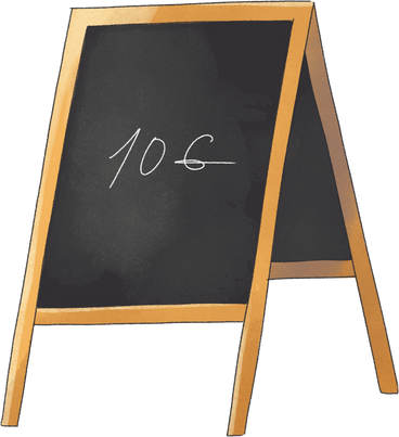 chalk board with legs PNG, SVG