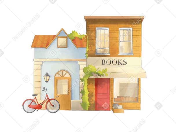 Bookstore building Illustration in PNG, SVG