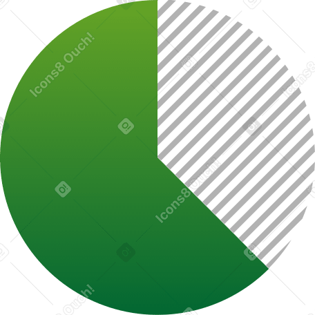 green 225 grdnt pie chart Illustration in PNG, SVG