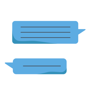 Blaue sprechblasen mit text animierte Grafik in GIF, Lottie (JSON), AE