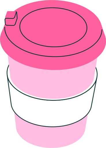 big pink coffee cup PNG, SVG