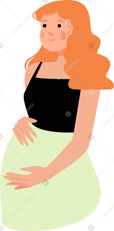 pregnant woman with hand on her belly в PNG, SVG