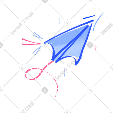 Paper plane with dotted line PNG, SVG