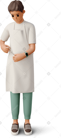 3D boy with apron PNG, SVG