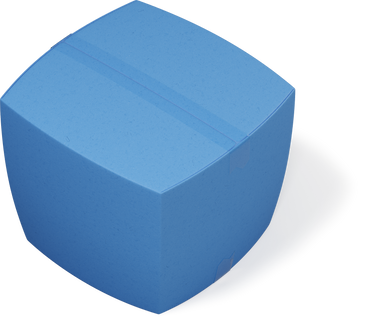 Top view of blue closed box turned right PNG, SVG