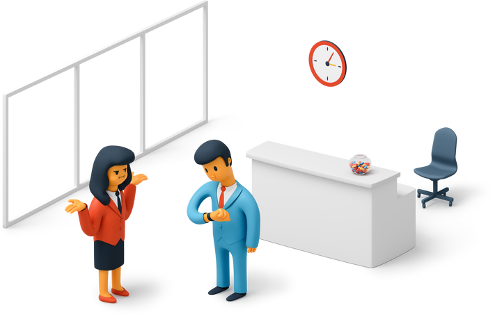 Woman was late for a business meeting Illustration in PNG, SVG
