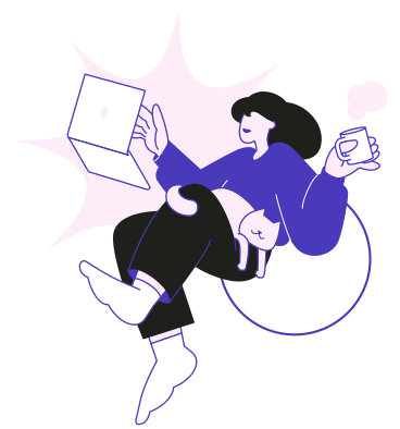 Woman with cat working remotely PNG, SVG