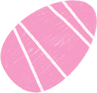 pink egg with white stripes PNG, SVG