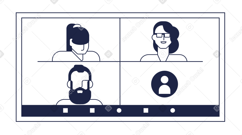 Zoom-bildschirm animierte Grafik in GIF, Lottie (JSON), AE