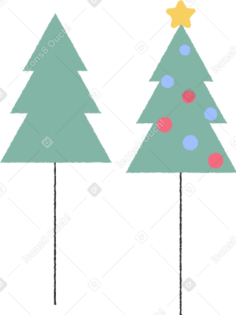 christmas trees Illustration in PNG, SVG
