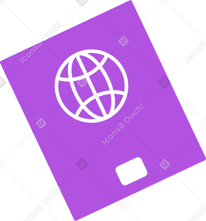 purple passport Illustration in PNG, SVG