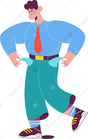 man turned out the empty pockets PNG, SVG