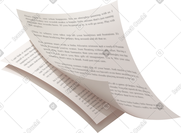 floating papers PNG, SVG