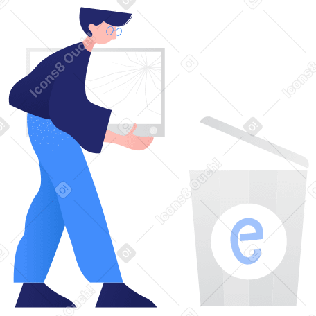 Waste sorting- e-waste Illustration in PNG, SVG