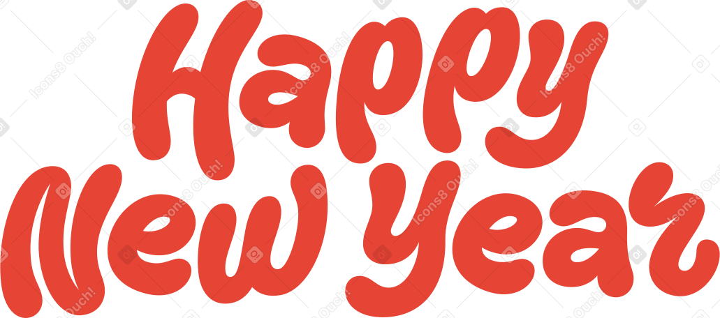 letras de texto de feliz ano novo PNG, SVG